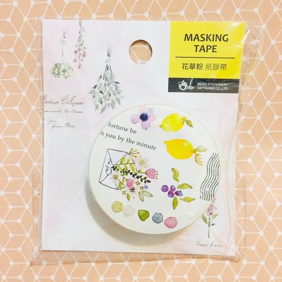 BERG x Pion Plants Pastel Watercolor Washi Masking Tape Roll Version 2