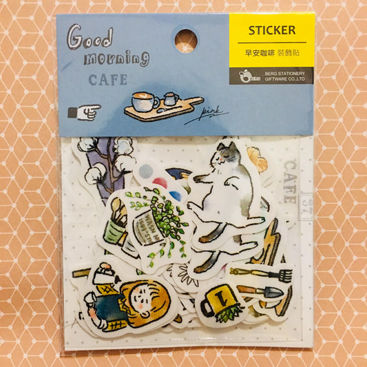BERG Zakka Good Morning Cafe Sticker Flake Pack