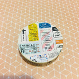 BERG x Pion Ticket Pastel Watercolor Washi Masking Tape Roll