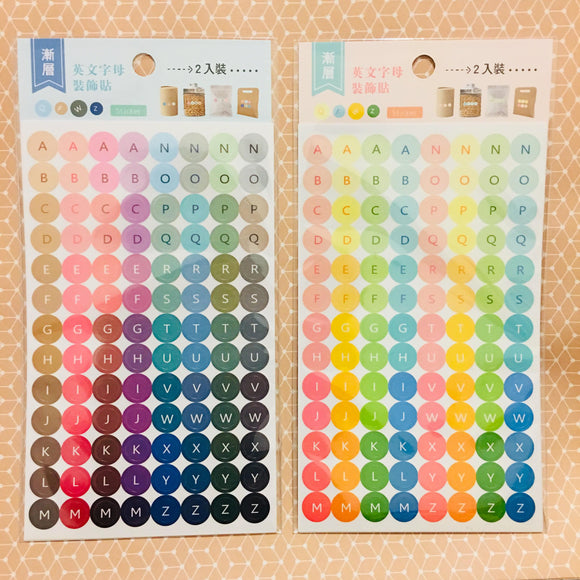 C.Ching English Alphabet Circle Sticker Sheet