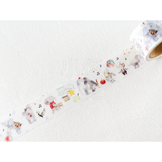 Liang Feng MTW-LF023 Carnival Elephants Washi Masking Tape Roll