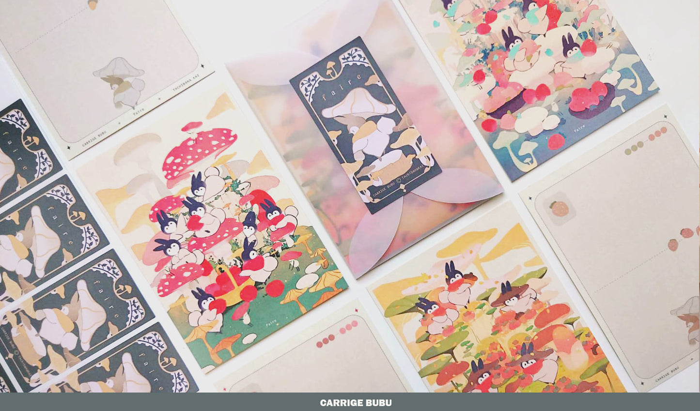 Bubukai Faire SET Paper Postcards