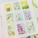 Grassyhouse Watercolor Sticker Sheet Pack Set