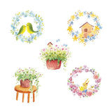 Grassyhouse Watercolor Circle Sticker Sheet Pack Set