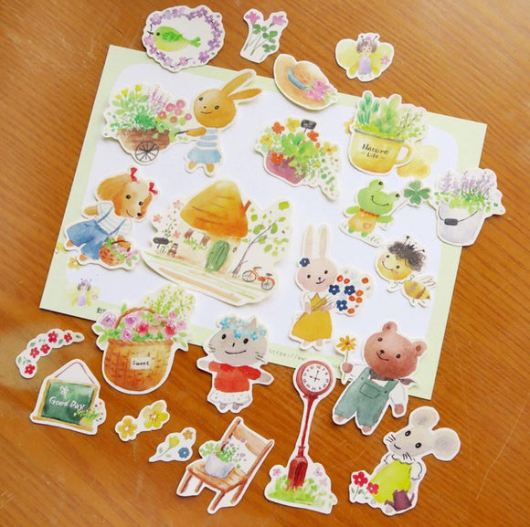 Grassyhouse Animal Garden Sticker Flakes