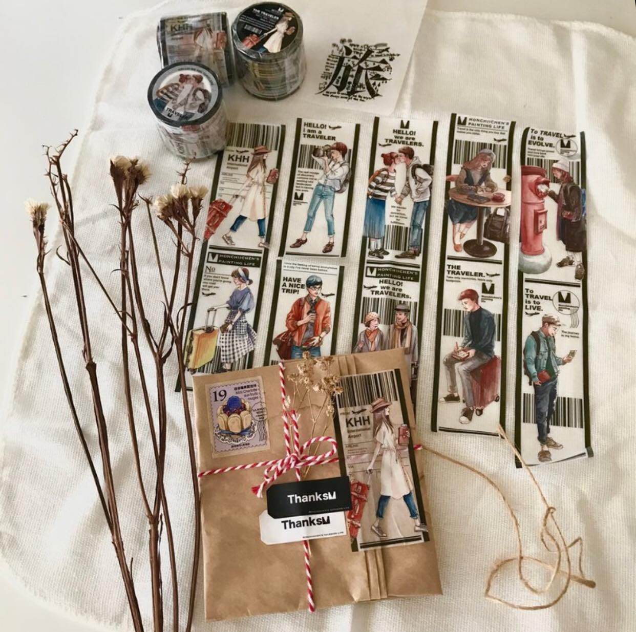 Washi[SAMPLE ONLY] 110CM Monchiichen The Traveler  Masking Tape with Release Paper
