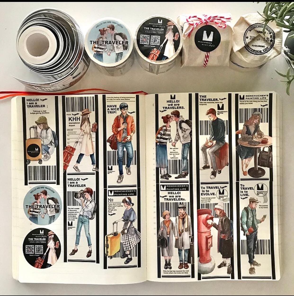 Washi[SAMPLE ONLY] 110CM Monchiichen The Traveler  Masking Tape with Release Paper