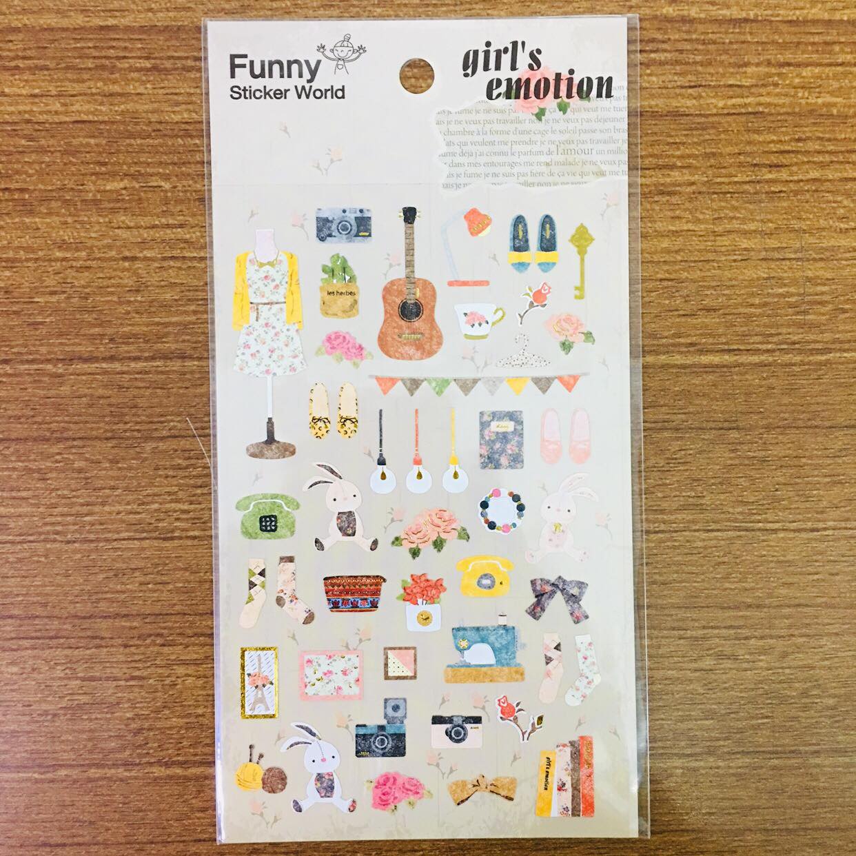 Funny Sticker World Girl's Emotion Sticker Sheet Gold Foiled