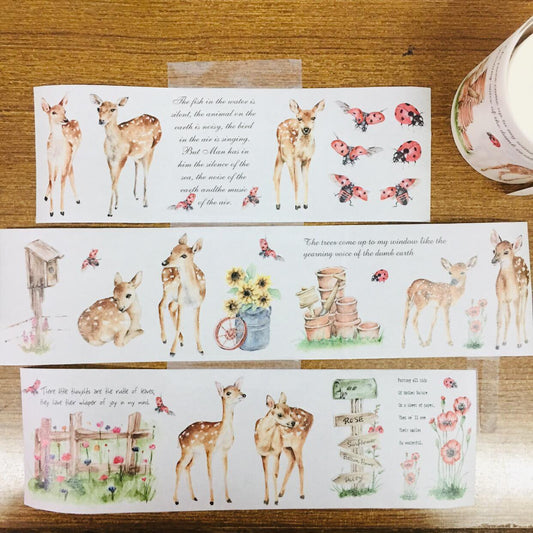 [SAMPLE Last] 62cm Sonia's Illustration Life Deer Washi Masking Tape