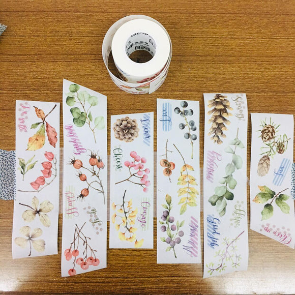 [SAMPLE] 86.5cm Sonia's Illustration Life Leaves Washi Masking Tape