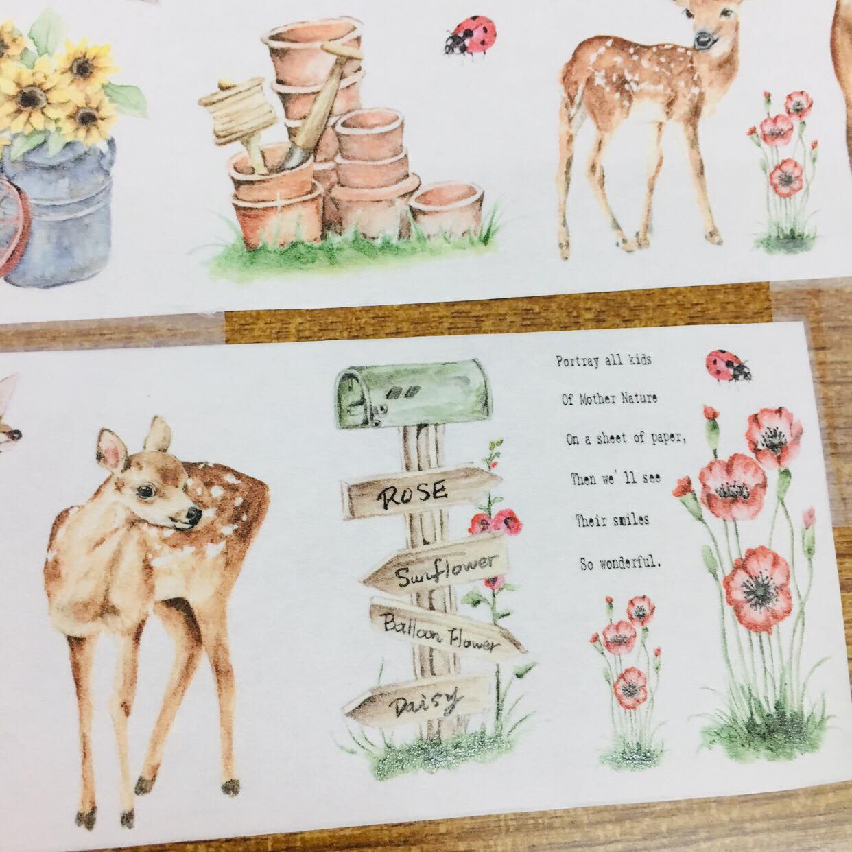 [SAMPLE Last] 62cm Sonia's Illustration Life Deer Washi Masking Tape