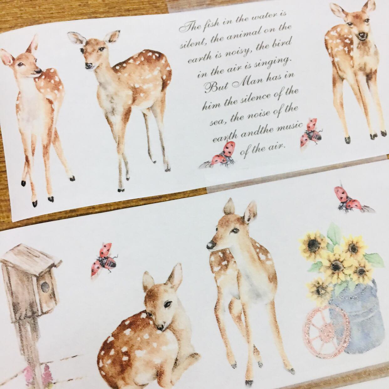 [SAMPLE Last] 62cm Sonia's Illustration Life Deer Washi Masking Tape