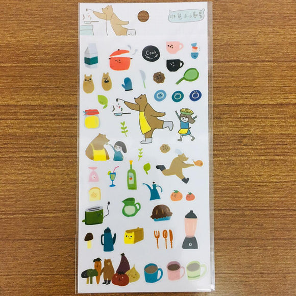 Xiu Xiu Bear Transparent Food Sticker Sheet