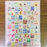 7321 Design Crayon Illustration Stamp Sticker Sheets 80pcs