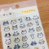 Joy Star O-CAT Cat Faces Transparent Sticker Sheet