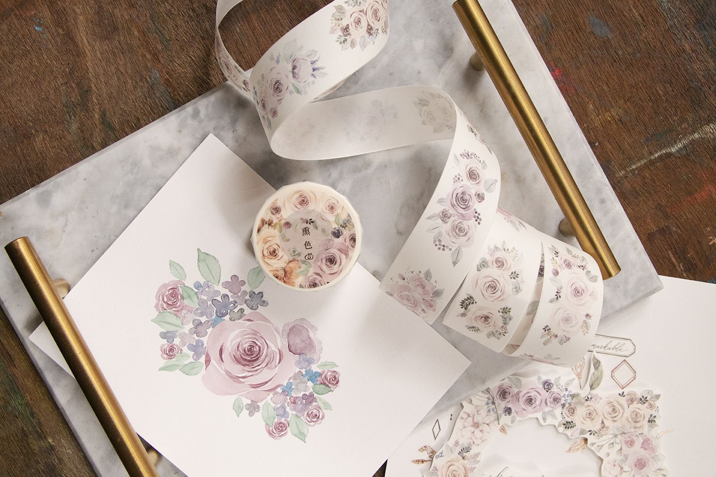 [SAMPLE] 90cm Loidesign Pink Rose Washi Tape