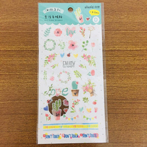 NanPao Green Plants Masking Sticker Sheet