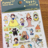 Funny Sticker World Snow White Sticker Sheet Gold Foiled