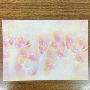 Fungus Girl Pastel Pink Dreamy Forest Postcard
