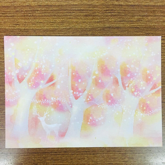 Fungus Girl Pastel Pink Dreamy Forest Postcard