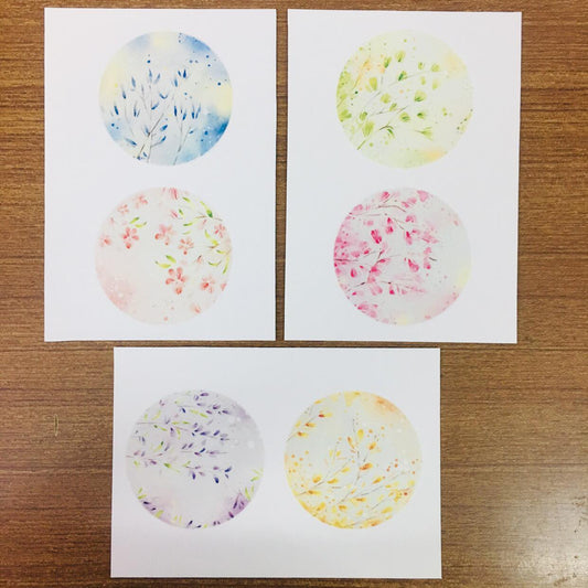 Fungus Girl Pastel Circle Flowers Sticker Sheets