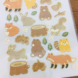 Daiso Korea Autumn Fall Animals Gold Foiled  Sticker Sheets 4pc