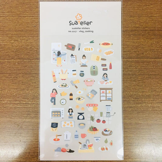 Suatelier Design vlog cooking sticker sheet