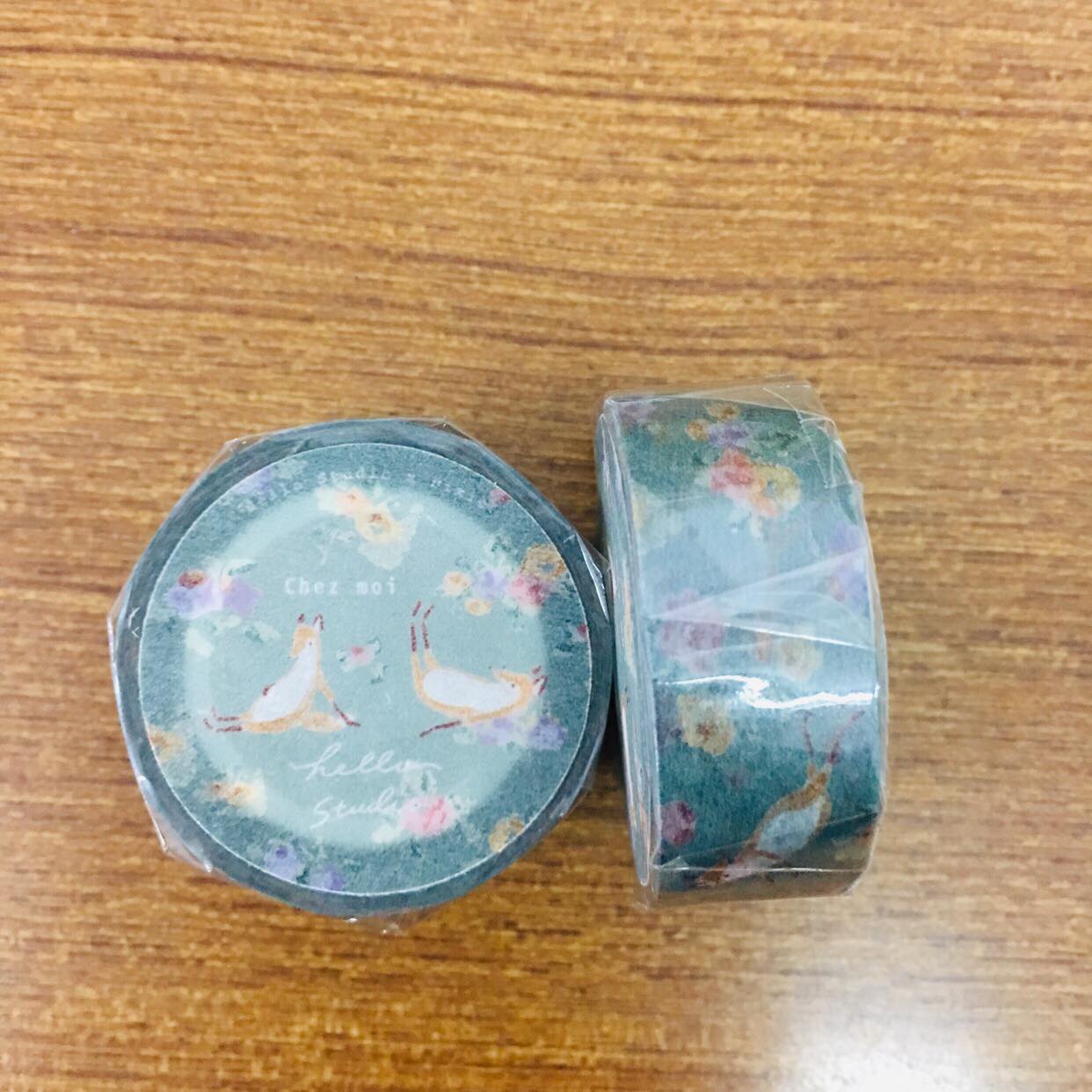 Hello Studio Chez Moi Dark Green Washi Masking Tape Roll