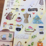 Season Paper Coffee Gold Foiled Transparent Sticker Sheet