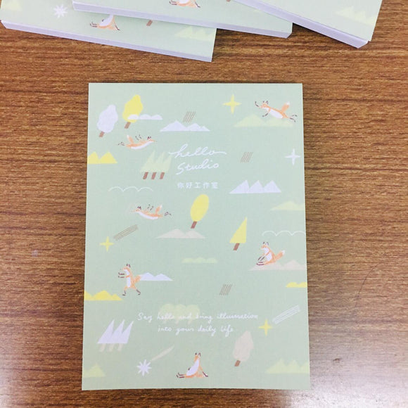 Hello Studio Green Small Paper Notepad