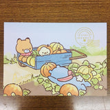 Little Popcorn Autumn Festival Gold Foiled Paper Postcard