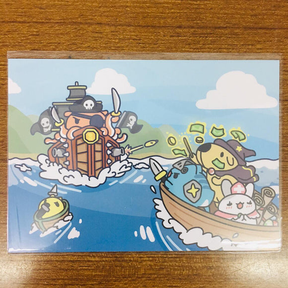 Bugcat Capoo Illustration Ship Battle Paper Postcard