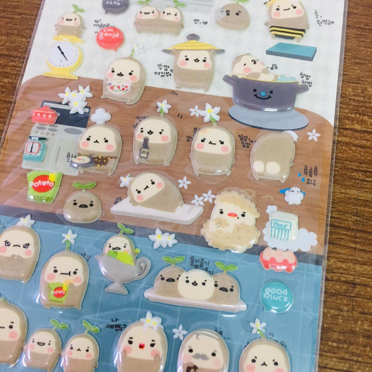 Cute Puffy 3D stickers sheet for girls kawaii japanese stickers