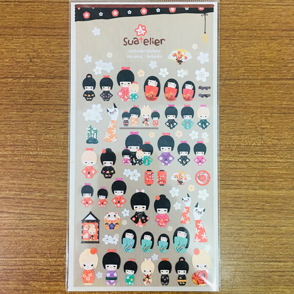 Suatelier Design Kokeshi sticker sheet