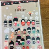 Suatelier Design Kokeshi sticker sheet