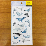 BERG x Pion Watercolor Whales Masking Sticker Sheet