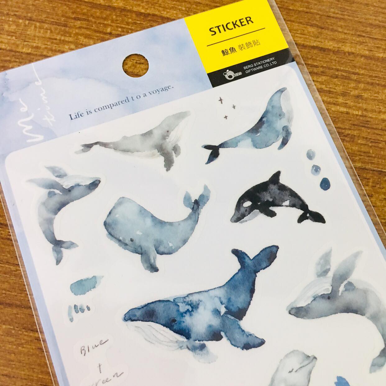 BERG x Pion Watercolor Whales Masking Sticker Sheet