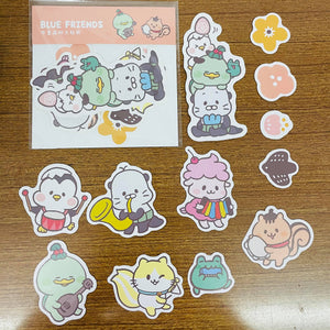 Blue Friends Pink Music Sticker Flakes Pack