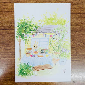 Grassyhouse Tea Time Illustration Postcard