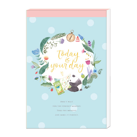 NanPao Watercolor Panda and Flowers Notepad Letter Sheets
