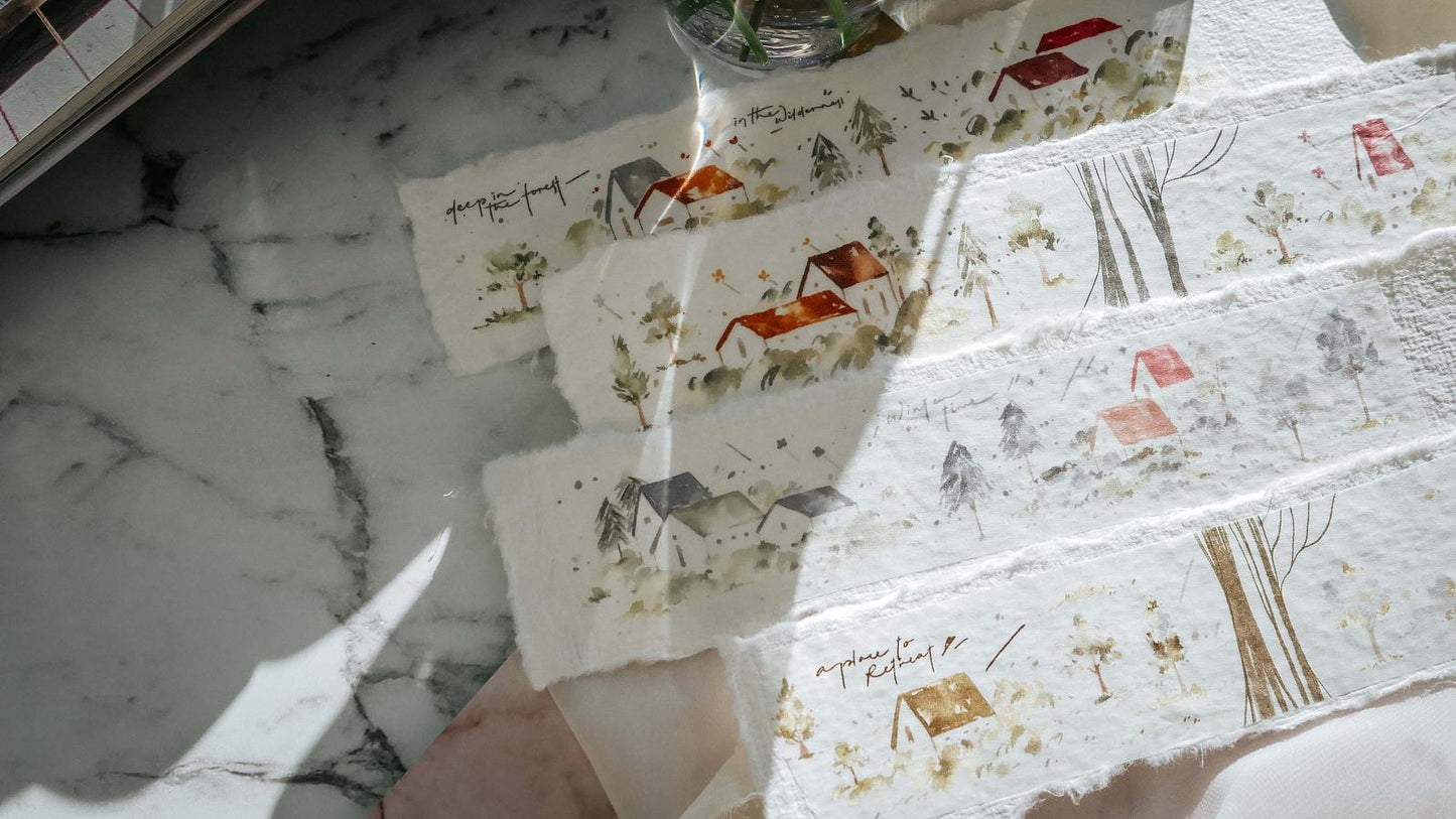 [Samples Only] Meow Illustration Cool Little House Washi Tape
