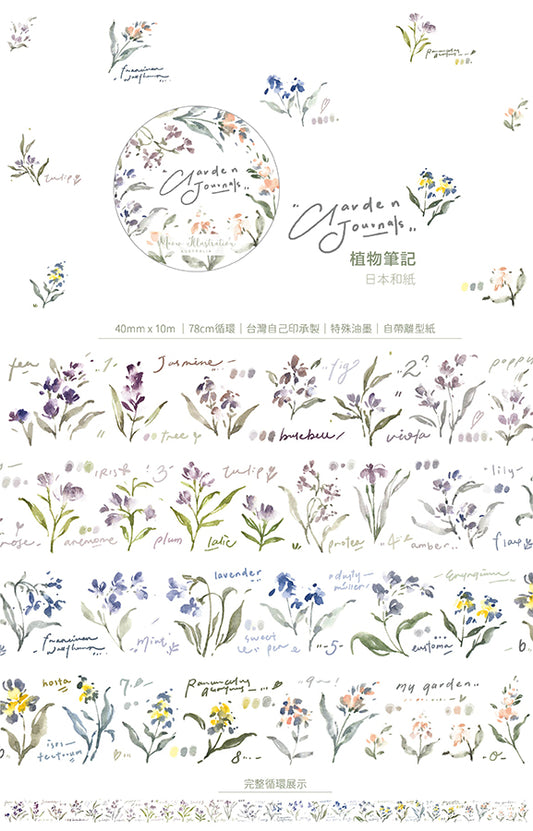 [Samples Only] Meow Illustration Garden n Journals Washi Tape