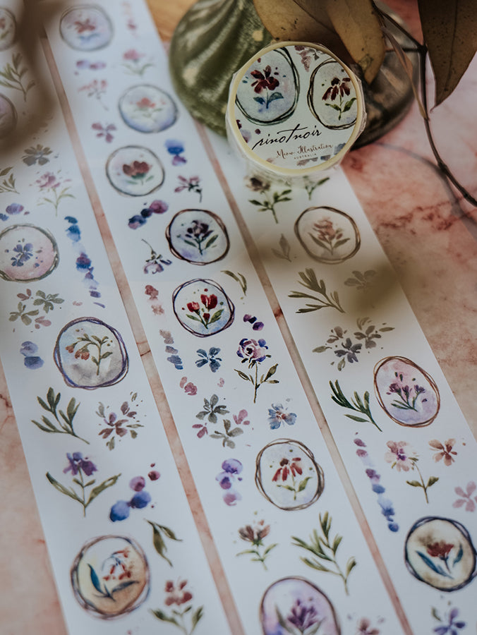 [Samples Only] Meow Illustration Pinot Noir Washi Tape