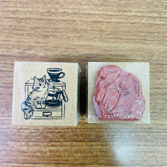 Maruco Kitten Coffee Ver 5. Rubber Wood Stamp
