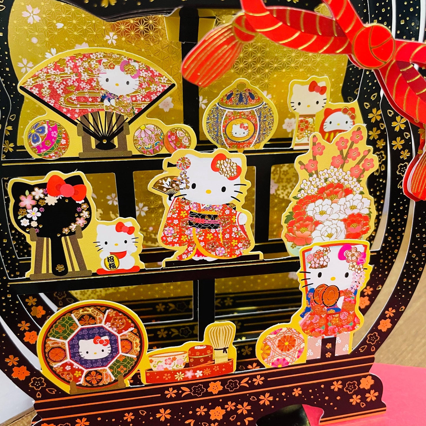 Hello Kitty 3D Japanese Gold Foiled Card