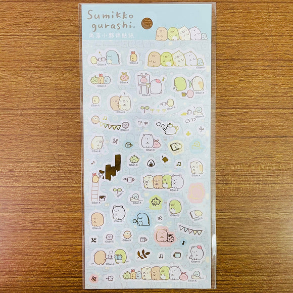 Sumikko Gurashi Gold Foiled Painting Sticker Sheet