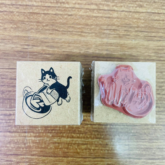 Maruco Kitten Coffee Ver 3. Rubber Wood Stamp