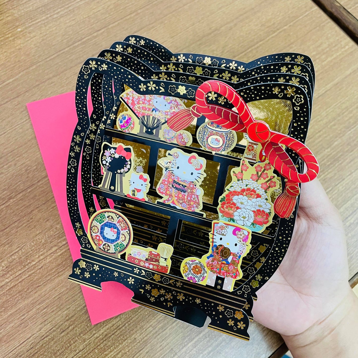 Hello Kitty 3D Japanese Gold Foiled Card