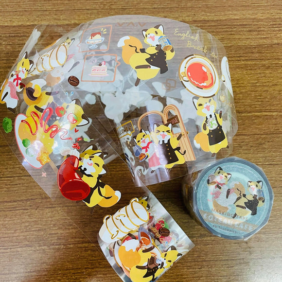 Kitsunebiyori Coteau Cafe PET Masking Tape Roll and Samples