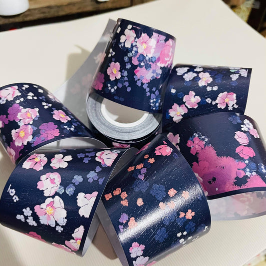 Polly Terrace City Pattern Japan Sakura Night Tape Roll and Samples
